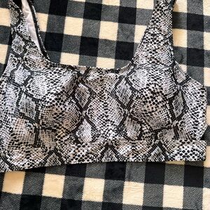Snakeskin Print Swimsuit Top